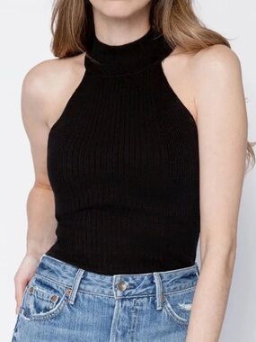 Cache’  Textured Knit Top Halter Style Front with Straps in back  - Women
